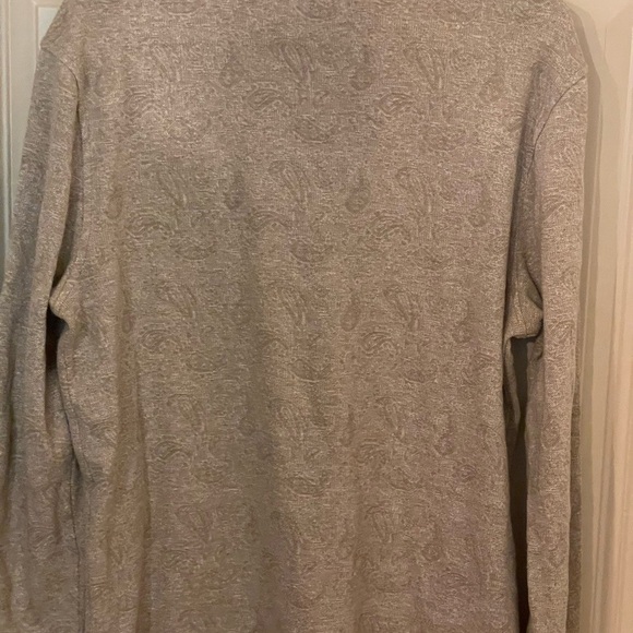 Tasso Elba Tan/Khaki Paisley V-Neck Sweater - Picture 6 of 6